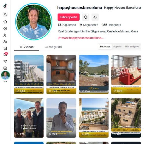 Gestión del perfil de la red social TikTok de Happy Houses Barcelona