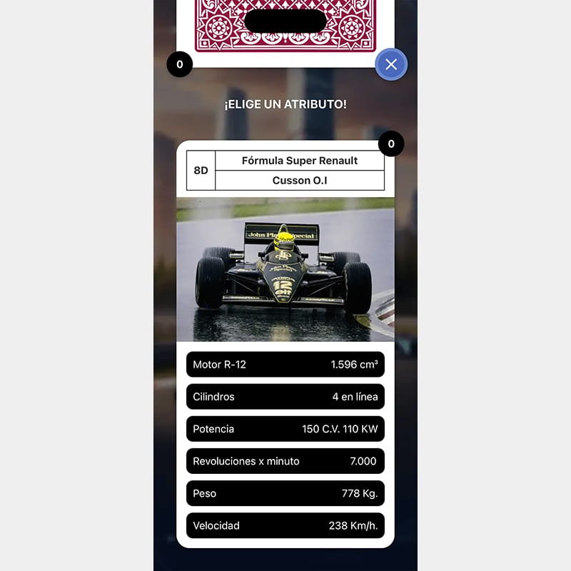 Juego Battle Card: Cars - Android / iOS