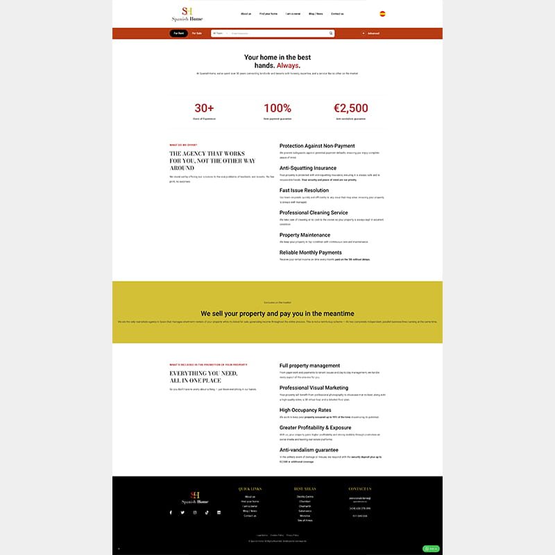 Página web de Spanish Home