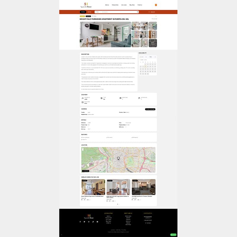 Página web de Spanish Home