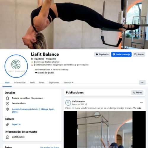 Gestión del perfil de la red social Facebook de LIAFIT BALANCE