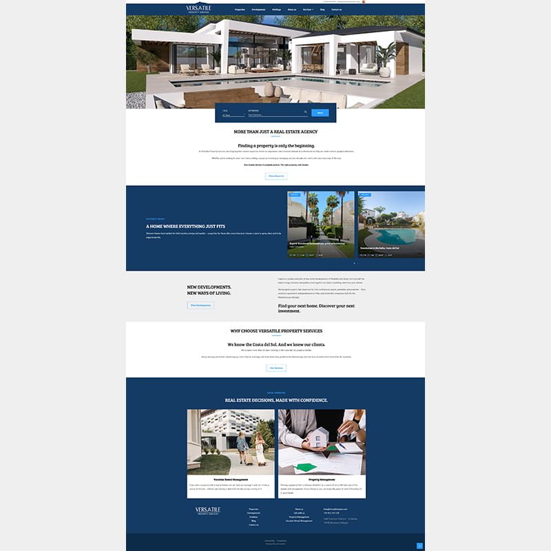 Página web de Versatile Property Services
